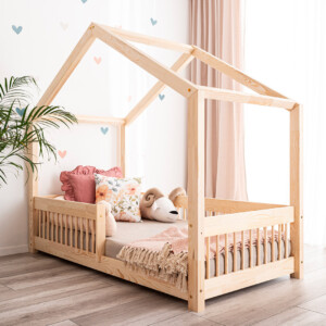 In the picture: House bed Pipit 160x80cm, railing with round rungs