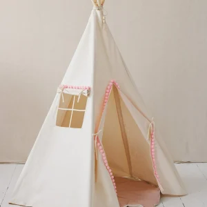 Teepee with pompons - Fluffy pompons