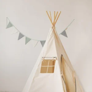 Teepee with pompons - Grey