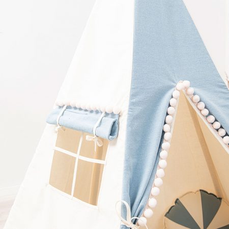 Teepee with pompons - Jeans