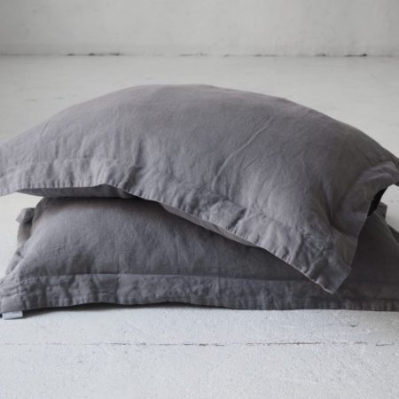 Linen pillow cases - True Gray