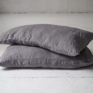 Linen pillow cases - classic - true gray