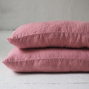 Linen pillow cases - classic - dusty pink