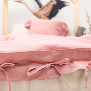 Duvet cases with ribbons - dusty pink