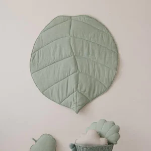Leaf-shaped quilted linen mats - Linen - Mint