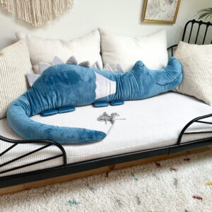 Bed Bumper - Dragonsaurus - Blue Velvet
