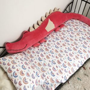 Bed Bumper - Dragonsaurus - Pink Velvet