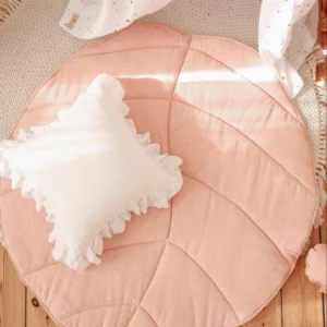 Leaf-shaped quilted linen mats - Linen - Light Pink