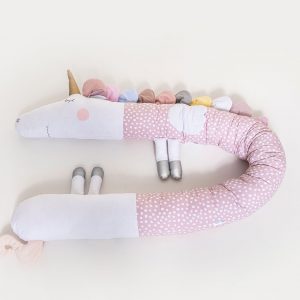 Bed Bumper - Unicorn - Pink - Dots