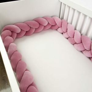 Bed bumper - braid - Dusty Pink