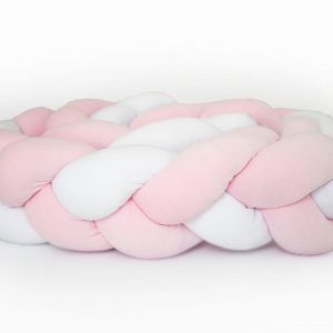 Bed bumper - two-colour braids - Pink White
