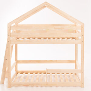 Saja II - bunk bed - 160x80cm, two beds, ladder on the side, with railing
