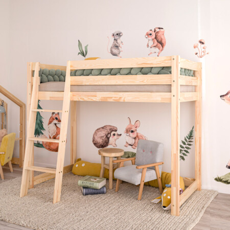 In the photo: Loft bed Sigelo I 160 x 80 cm, with ladder on the side