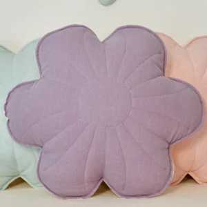 Flower Pillow - Lavender - Linen