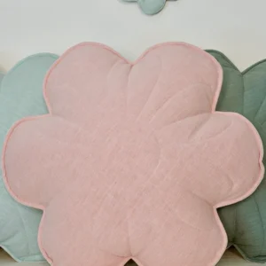 Flower Pillow - Light Pink Lily - Linen