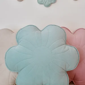 Flower Pillow - Mint - velveteen