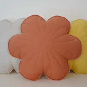 Flower Pillow - Papaya - Linen