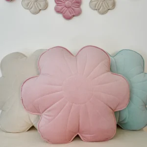 Flower Pillow - Pink elderberry - velveteen