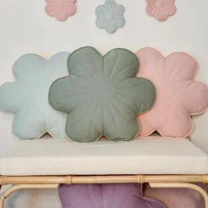 Flower Pillow - Sage - Linen
