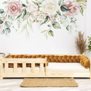 Wall stickers - Aquarell bouquet 2. Bed shown in this picture is 160x80cm.