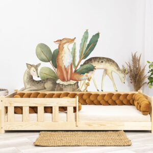 Wall stickers - Fox on a stump. Bed shown in this picture is 160x80cm.