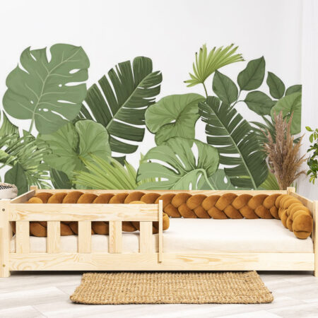 Wall stickers - Tropical leaves. Bed shown in this picture is 160x80cm.