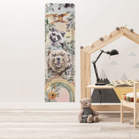 Wall sticker - Rainbow Forest - Growth Chart. Desk shown in this picture is 120x111cm.