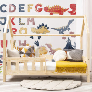 Wall stickers - Dino Alphabet XXL. Bed shown in this picture is 160x80cm.