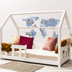 Wall stickers - Transportation map of the world L. Bed shown in this picture is 160x80cm.