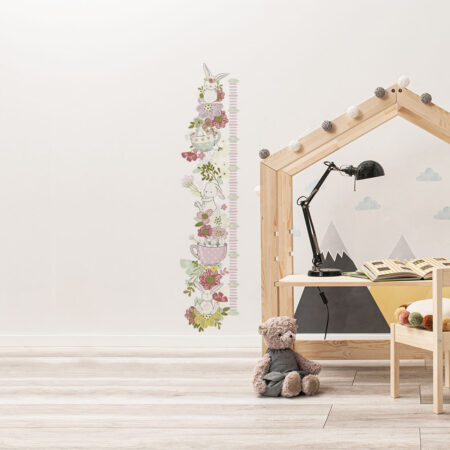 Wall sticker - Growth Chart with rabbit. Desk shown in this picture is 120x111cm.