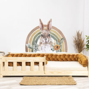 Wall stickers - Rainbow - Rabbit 2. Bed shown in this picture is 160x80cm.