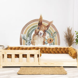Wall stickers - Rainbow - Squirrel 2. Bed shown in this picture is 160x80cm.