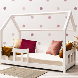 Wall stickers - Dots - Pink. Bed shown in this picture is 160x80cm.