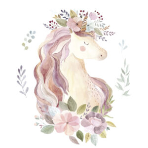 Wall stickers - Unicorn in the flowers.