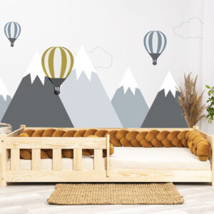 Wall stickers - Mountains - XXL. Bed shown in this picture is 160x80cm.