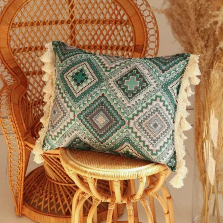 Tapestry pillow - Sea green mosaic
