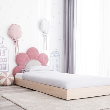 Children’s bed, Upholstered bed Daisy 200x90. Colors - Rose, Cream