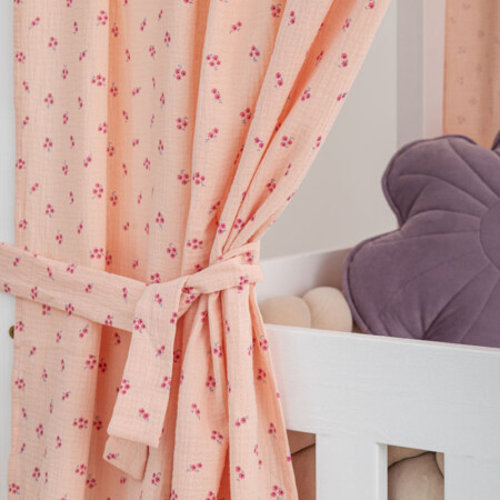Meli curtains - Muslin - 1 piece - Pink forget-me-not